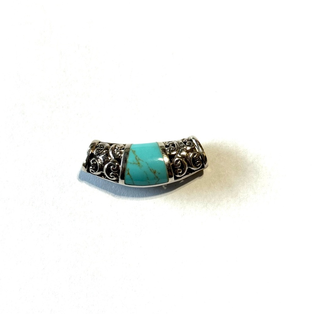 Sterling Silver and Blue Stone Slide Pendant